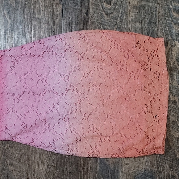 Gently Loved tricolor dress Material Girl small pink Fades to Orange with slip - Picture 2 of 9